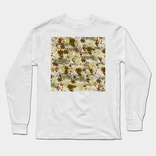 retro dot pattern camo pattern Long Sleeve T-Shirt by Prints by Hitz